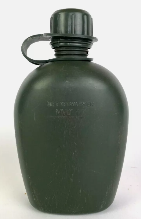 Genuine Dutch Army Olive Green Water Bottle Plastic Canteen Hydration