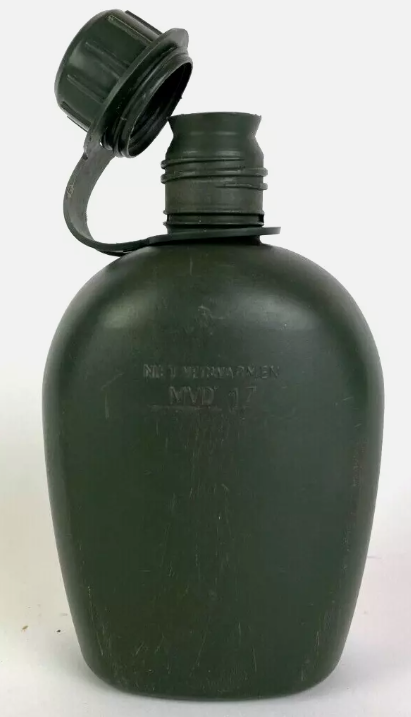 Genuine Dutch Army Olive Green Water Bottle Plastic Canteen Hydration
