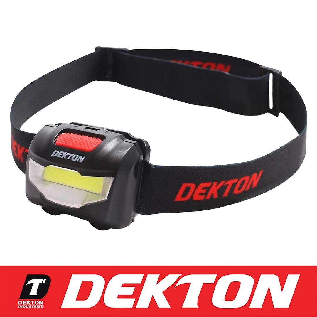 Dekton COB LED Head Light Torch Headlamp 150 Lumens 150M & Batteries