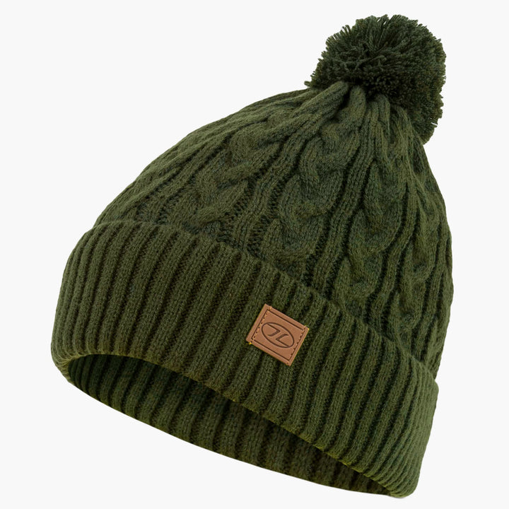 Highlander Beira Lined Bobble Hat Olive