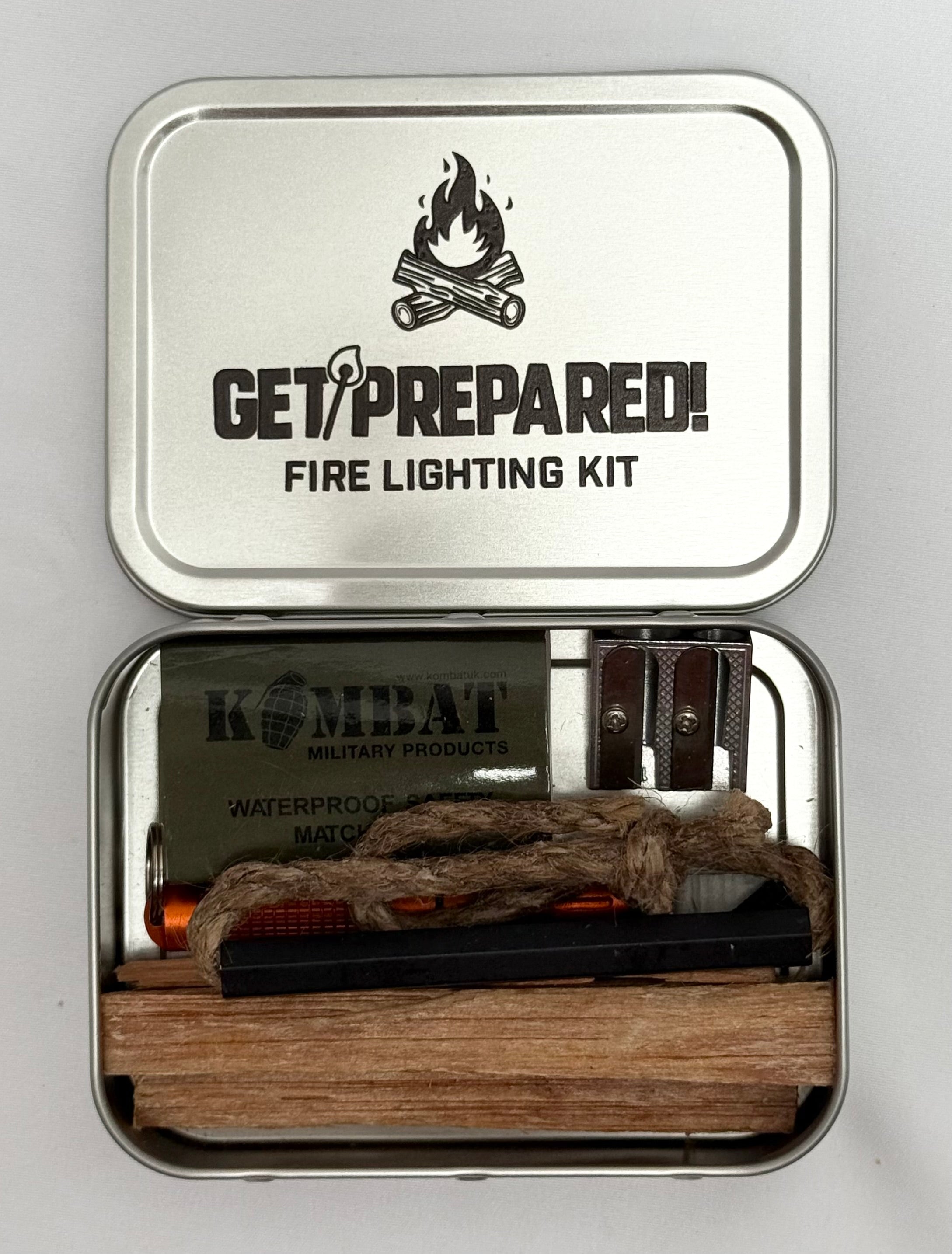 Get Prepared! Wild Camping Fire making survival Tin